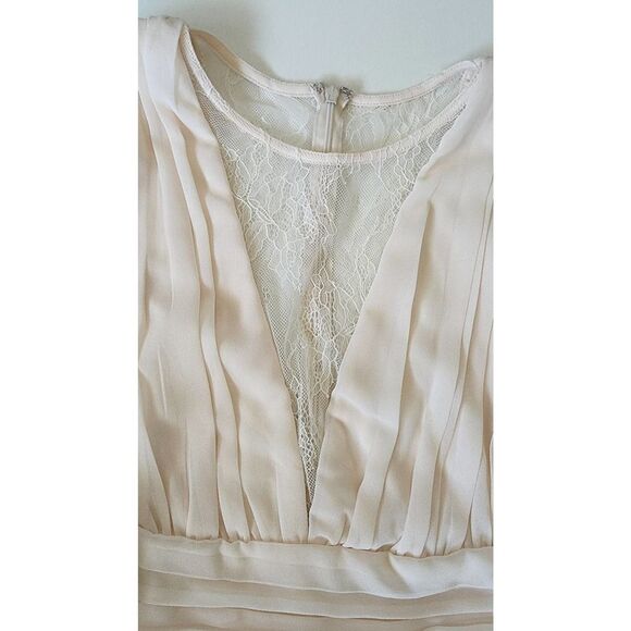 Lulus Dreamy Devotion Gardenia Lace Chiffon Beige Sleeveless Maxi Dress Small - Picture 10 of 12